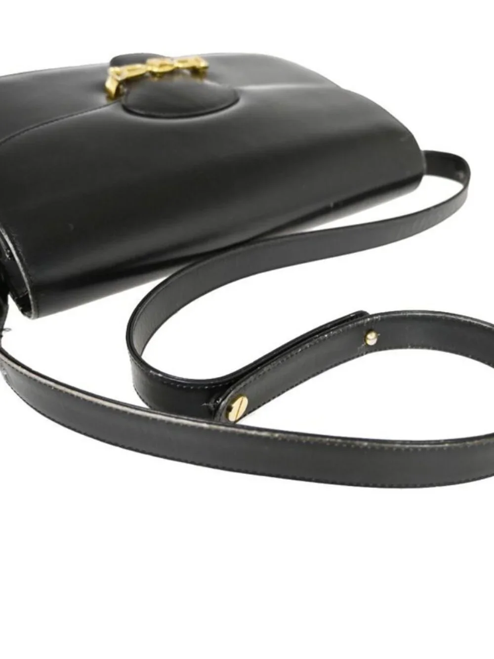 Celine Carriage Shoulder Bag Leather Black 67 Fa291 - Picture 5 of 15